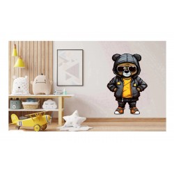 Sticker decorativ, Teddy Hip Hop, Negru, 90 cm, 1332STK-5