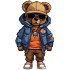 Sticker decorativ, Teddy Hip Hop, Albastru, 90 cm, 1332STK-8