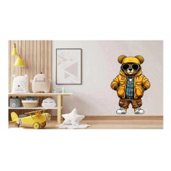 Sticker decorativ, Teddy Hip Hop, Galben, 90 cm, 1332STK-9