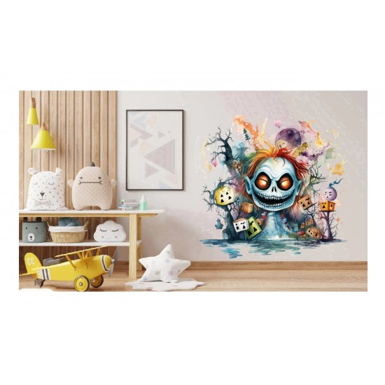 Sticker decorativ, Halloween, Turcoaz, 64 cm, 1334STK-3