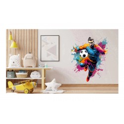Sticker decorativ, Jucator Fotbal, Albastru, 71 cm, 1335STK-13 Sticker decorativ, Jucator Fotbal, Albastru, 71 cm, 1335STK-13
