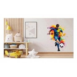 Sticker decorativ, Jucator Fotbal, Albastru, 78 cm, 1335STK-14 Sticker decorativ, Jucator Fotbal, Albastru, 78 cm, 1335STK-14