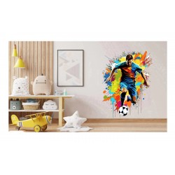 Sticker decorativ, Jucator Fotbal, Multicolor, 74 cm, 1335STK-15 Sticker decorativ, Jucator Fotbal, Multicolor, 74 cm, 1335STK-15