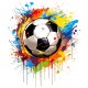 Sticker decorativ, Mingie Fotbal, Alb, 72 cm, 1335STK-16