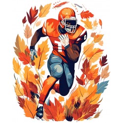Sticker decorativ, Fotbal American, Portocaliu, 74 cm, 1335STK-18