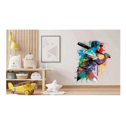 Sticker decorativ, Jucator Baseball, Multicolor, 79 cm, 1335STK-4 Sticker decorativ, Jucator Baseball, Multicolor, 79 cm, 1335STK-4