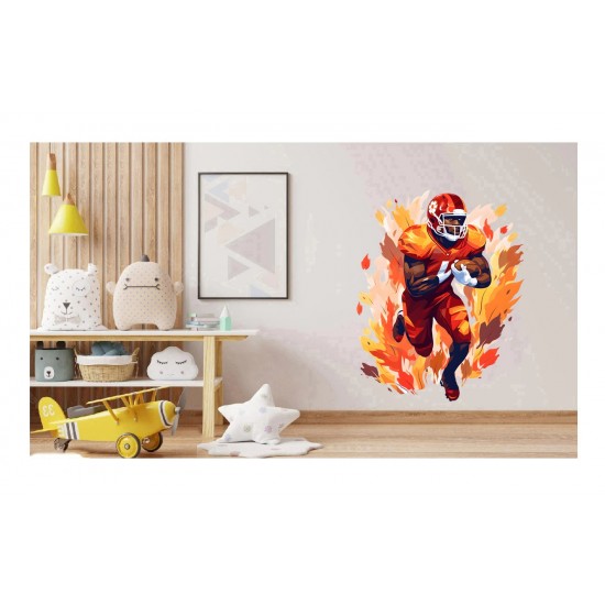 Sticker decorativ, Fotbal American, Portocaliu, 73 cm, 1335STK-5 Sticker decorativ, Fotbal American, Portocaliu, 73 cm, 1335STK-5