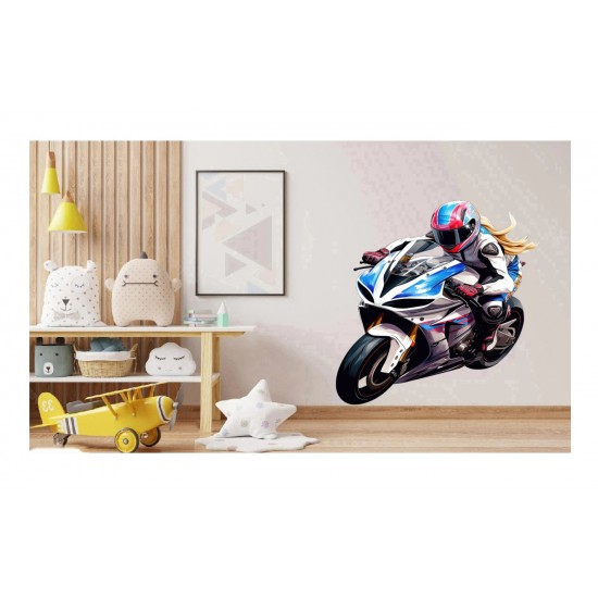 Sticker decorativ, Motocicleta, Alb, 73 cm, 1336STK-5 Sticker decorativ, Motocicleta, Alb, 73 cm, 1336STK-5