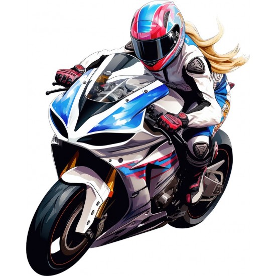 Sticker decorativ, Motocicleta, Alb, 73 cm, 1336STK-5 Sticker decorativ, Motocicleta, Alb, 73 cm, 1336STK-5