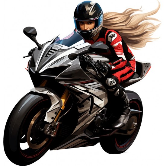 Sticker decorativ, Motocicleta, Negru, 62 cm, 1336STK-7 Sticker decorativ, Motocicleta, Negru, 62 cm, 1336STK-7