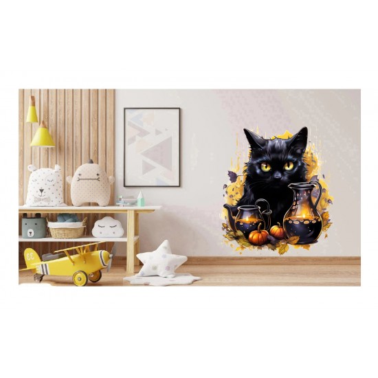 Sticker decorativ, Halloween, Negru, 68 cm, 1337STK-13
