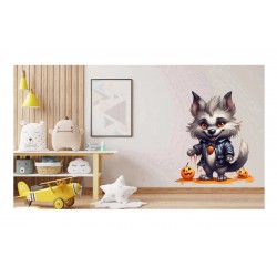 Sticker decorativ, Halloween, Gri, 73 cm, 1337STK-22