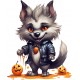 Sticker decorativ, Halloween, Gri, 73 cm, 1337STK-22