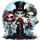 Sticker decorativ, Halloween, Turcoaz, 63 cm, 1337STK-9 Sticker decorativ, Halloween, Turcoaz, 63 cm, 1337STK-9