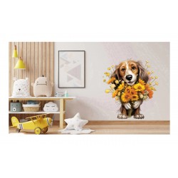 Sticker decorativ, Caine, Portocaliu, 66 cm, 1341STK