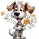 Sticker decorativ, Caine, Alb, 64 cm, 1341STK-10 Sticker decorativ, Caine, Alb, 64 cm, 1341STK-10