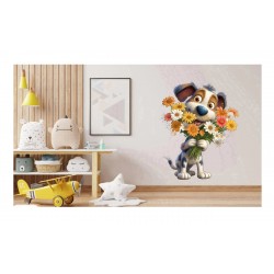 Sticker decorativ, Caine, Alb, 73 cm, 1341STK-2
