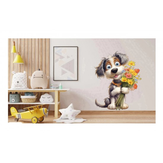 Sticker decorativ, Caine, Gri, 73 cm, 1341STK-4