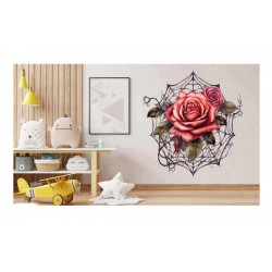 Sticker decorativ, Trandafiri, Rosu, 62 cm, 1343STK-15 Sticker decorativ, Trandafiri, Rosu, 62 cm, 1343STK-15