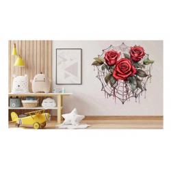 Sticker decorativ, Trandafiri, Rosu, 61 cm, 1343STK-22 Sticker decorativ, Trandafiri, Rosu, 61 cm, 1343STK-22