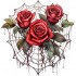 Sticker decorativ, Trandafiri, Rosu, 61 cm, 1343STK-22