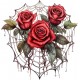 Sticker decorativ, Trandafiri, Rosu, 61 cm, 1343STK-22