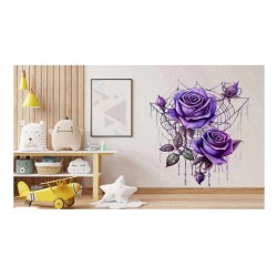 Sticker decorativ, Trandafiri, Mov, 68 cm, 1343STK-3 Sticker decorativ, Trandafiri, Mov, 68 cm, 1343STK-3