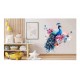 Sticker decorativ, Paun, Albastru, 62 cm, 1345STK