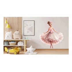 Sticker decorativ, Balerina, Roz, 69 cm, 1346STK-1 Sticker decorativ, Balerina, Roz, 69 cm, 1346STK-1