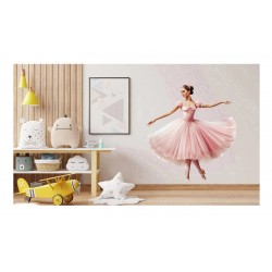 Sticker decorativ, Balerina, Roz, 64 cm, 1346STK-9