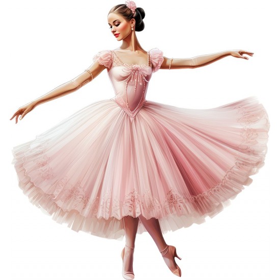 Sticker decorativ, Balerina, Roz, 64 cm, 1346STK-9 Sticker decorativ, Balerina, Roz, 64 cm, 1346STK-9