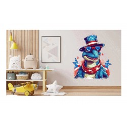 Sticker decorativ, Dinozaur, Albastru, 64 cm, 1348STK-3