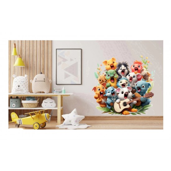 Sticker decorativ, Animale Cantarete, Turcoaz, 62 cm, 1349STK-6 Sticker decorativ, Animale Cantarete, Turcoaz, 62 cm, 1349STK-6