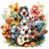 Sticker decorativ, Animale Cantarete, Turcoaz, 62 cm, 1349STK-6