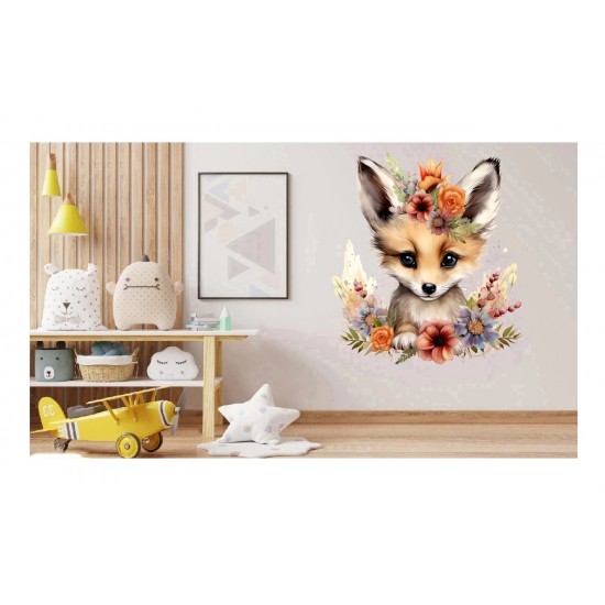 Sticker decorativ, Vulpe, Gri, 67 cm, 1351STK Sticker decorativ, Vulpe, Gri, 67 cm, 1351STK