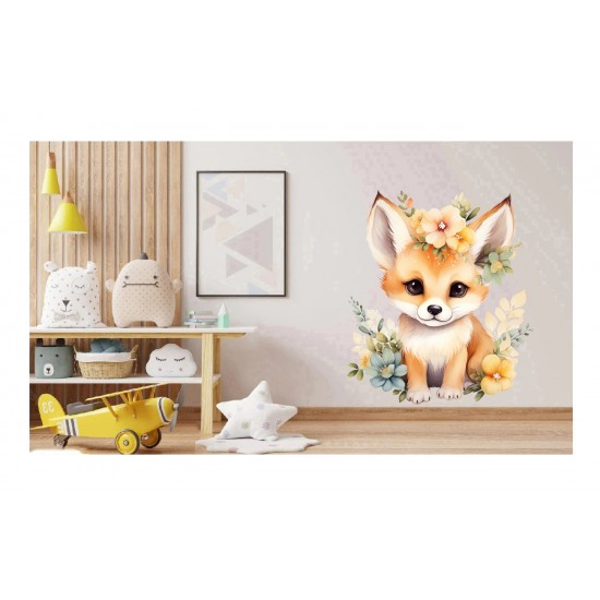 Sticker decorativ, Vulpe, Maro, 68 cm, 1351STK-1 Sticker decorativ, Vulpe, Maro, 68 cm, 1351STK-1