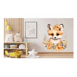 Sticker decorativ, Vulpe, Maro, 68 cm, 1351STK-3 Sticker decorativ, Vulpe, Maro, 68 cm, 1351STK-3