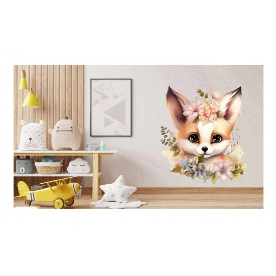 Sticker decorativ, Vulpe, Maro, 69 cm, 1351STK-5