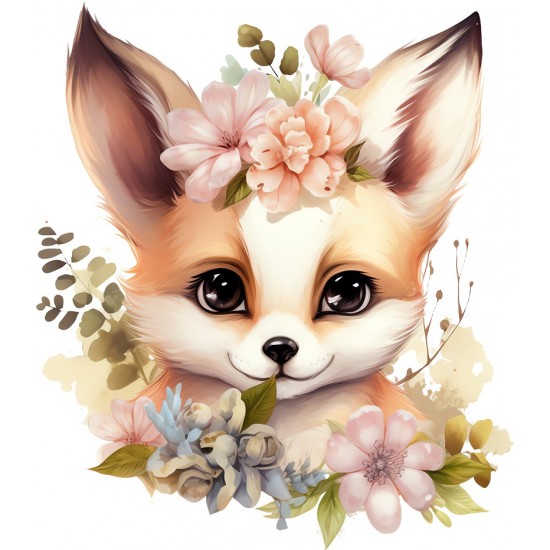 Sticker decorativ, Vulpe, Maro, 69 cm, 1351STK-5
