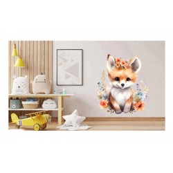 Sticker decorativ, Vulpe, Portocaliu, 66 cm, 1351STK-6 Sticker decorativ, Vulpe, Portocaliu, 66 cm, 1351STK-6