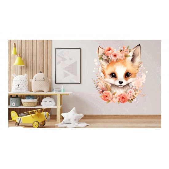 Sticker decorativ, Vulpe, Portocaliu, 64 cm, 1351STK-9 Sticker decorativ, Vulpe, Portocaliu, 64 cm, 1351STK-9