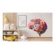 Sticker decorativ, Creier cu Flori, Roz, 60 cm, 1353STK-3