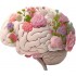 Sticker decorativ, Creier cu Flori, Alb, 69 cm, 1353STK-4