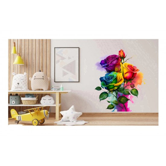 Sticker decorativ, Trandafiri, Verde, 74 cm, 1354STK