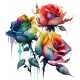 Sticker decorativ, Trandafiri, Rosu, 67 cm, 1354STK-4