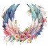Sticker decorativ, Aripi, Roz, 64 cm, 1355STK-12