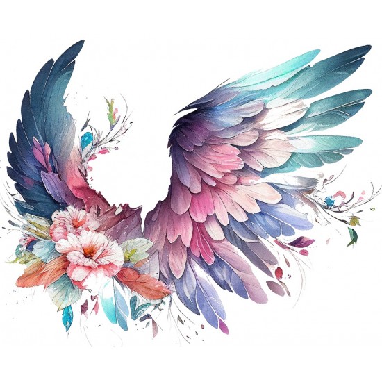 Sticker decorativ, Aripi, Roz, 73 cm, 1355STK-4 Sticker decorativ, Aripi, Roz, 73 cm, 1355STK-4