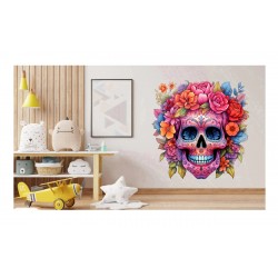 Sticker decorativ, Skull, Roz, 61 cm, 1357STK-4 Sticker decorativ, Skull, Roz, 61 cm, 1357STK-4