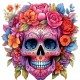 Sticker decorativ, Skull, Roz, 61 cm, 1357STK-4