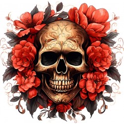 Sticker decorativ, Skull, Rosu, 61 cm, 1357STK-8
